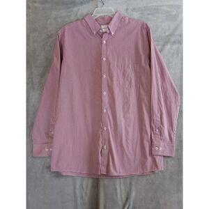 ROWM Shirt 2XT Tall Button Down Long Sleeve Red White Check Preppy‎ Office New